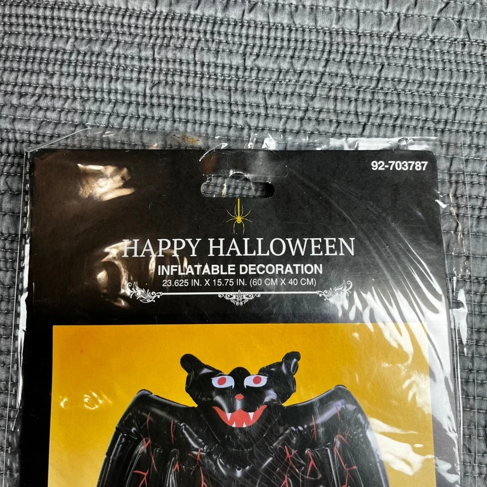 Momentum Brands Happy‎ Halloween Inflatable Bat Decoration Black Red 23.6